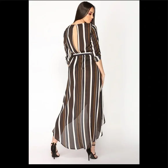 Toil And Trouble Striped Dress - Olive - Picture 2 of 4